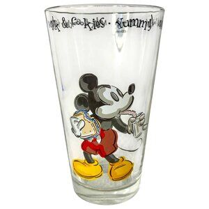 Retired Vintage Disney Store Mickey Mouse Milk and Cookies Pint Glass